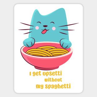 Cute cat eating noodles Magnet